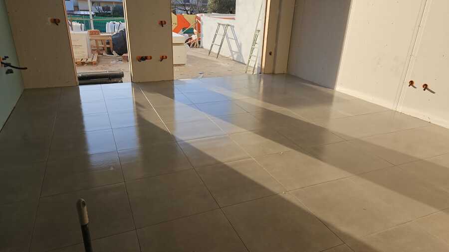 Finalización de instalación de pavimento