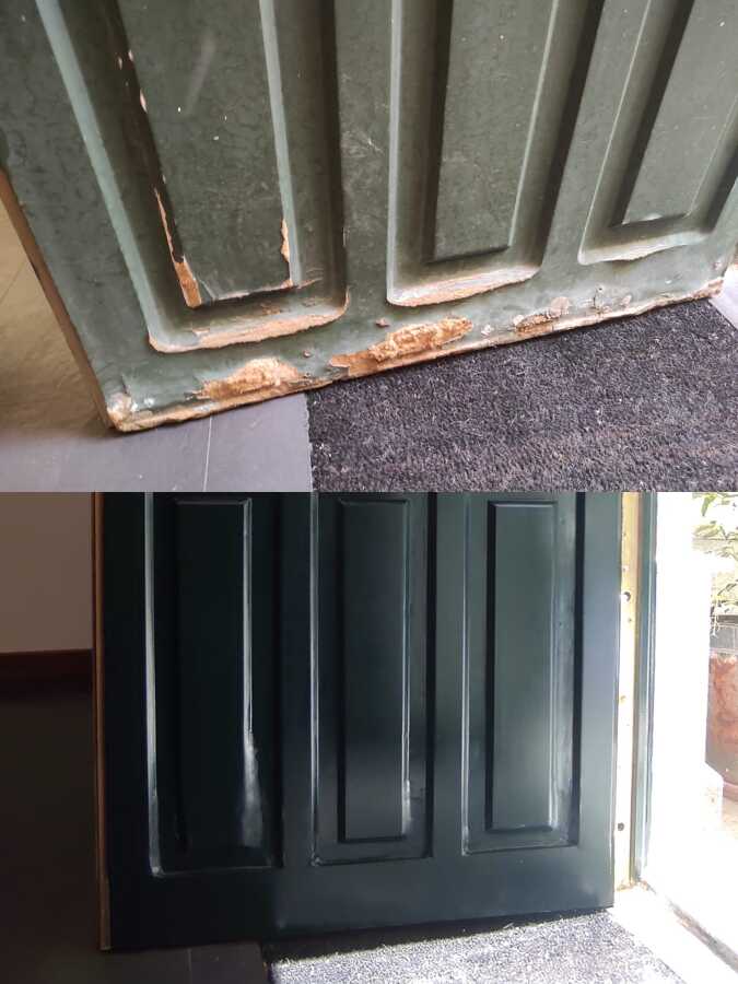 Reparación y pintura de puerta