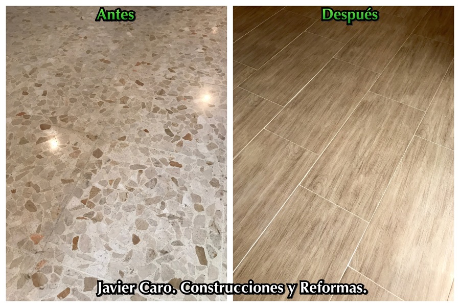 Reforma de suelo en salón comedor.