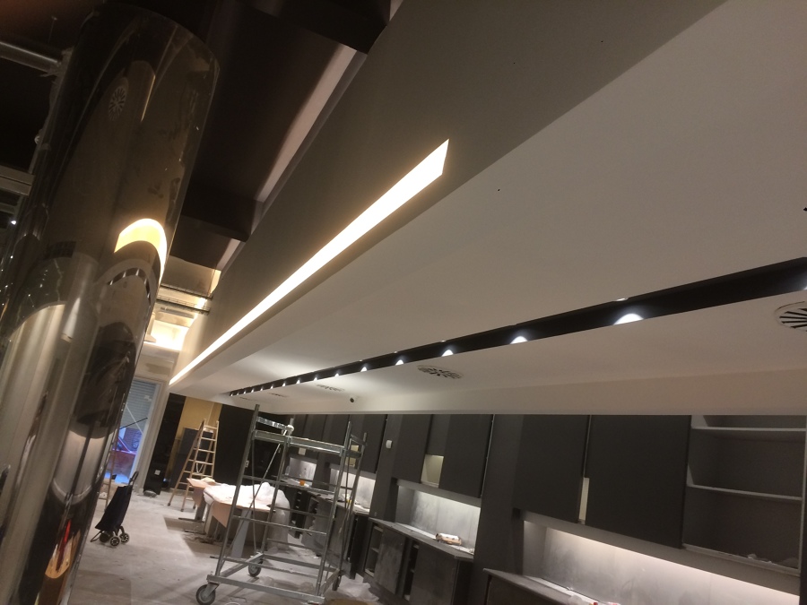 Techos de pladur con candileja