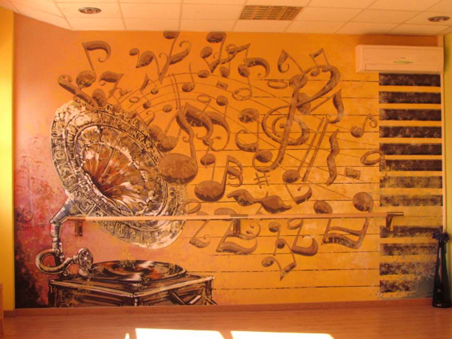 Decoración mural academia de baile