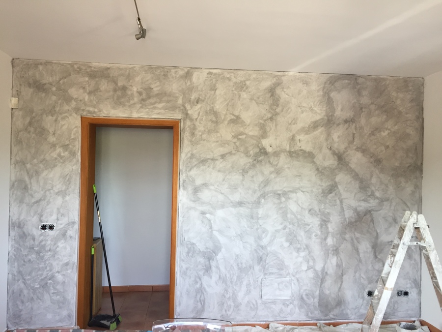 Esponjado en pared comedor