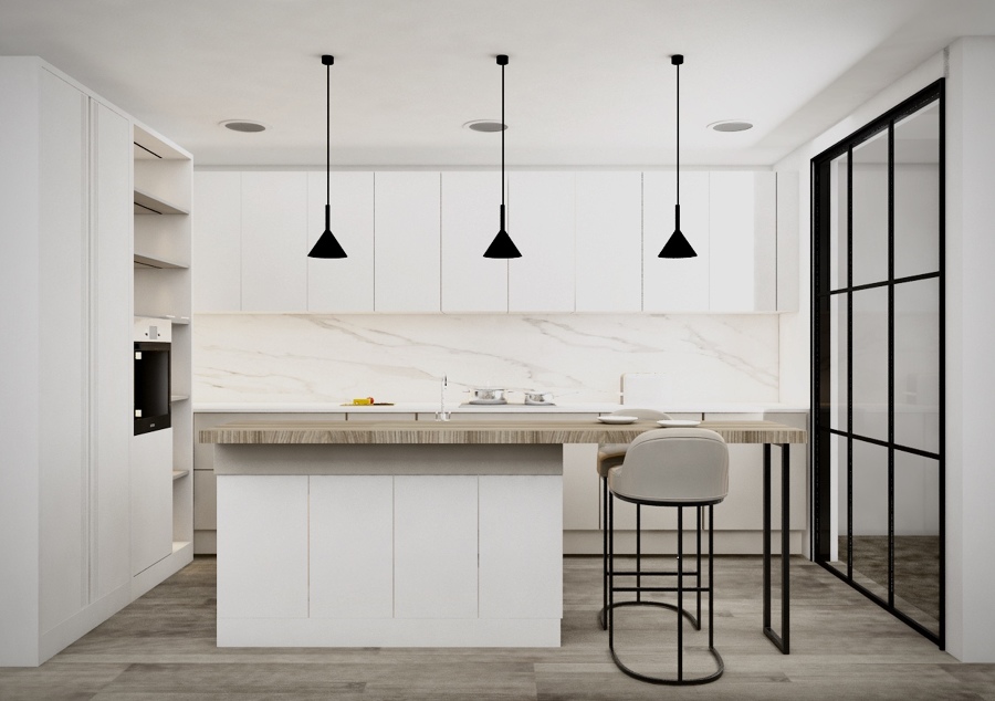 Cocina ligera y funcional.