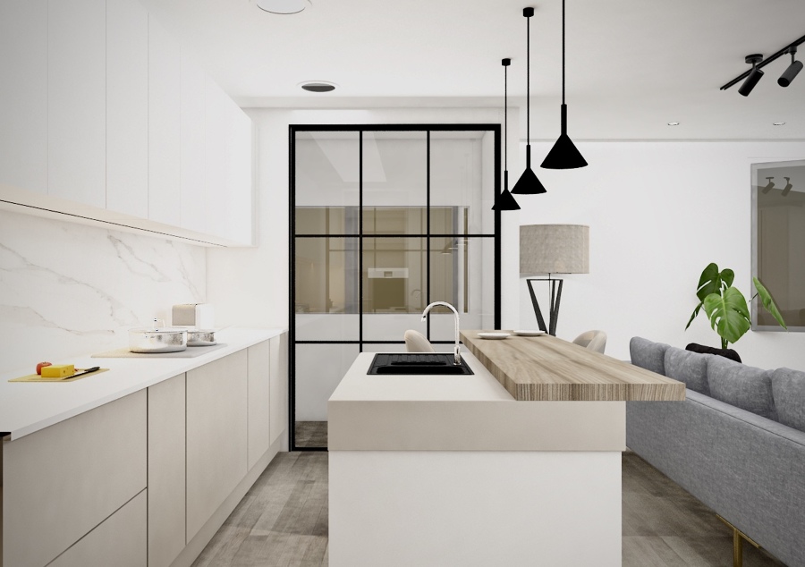 Cocina ligera y funcional.