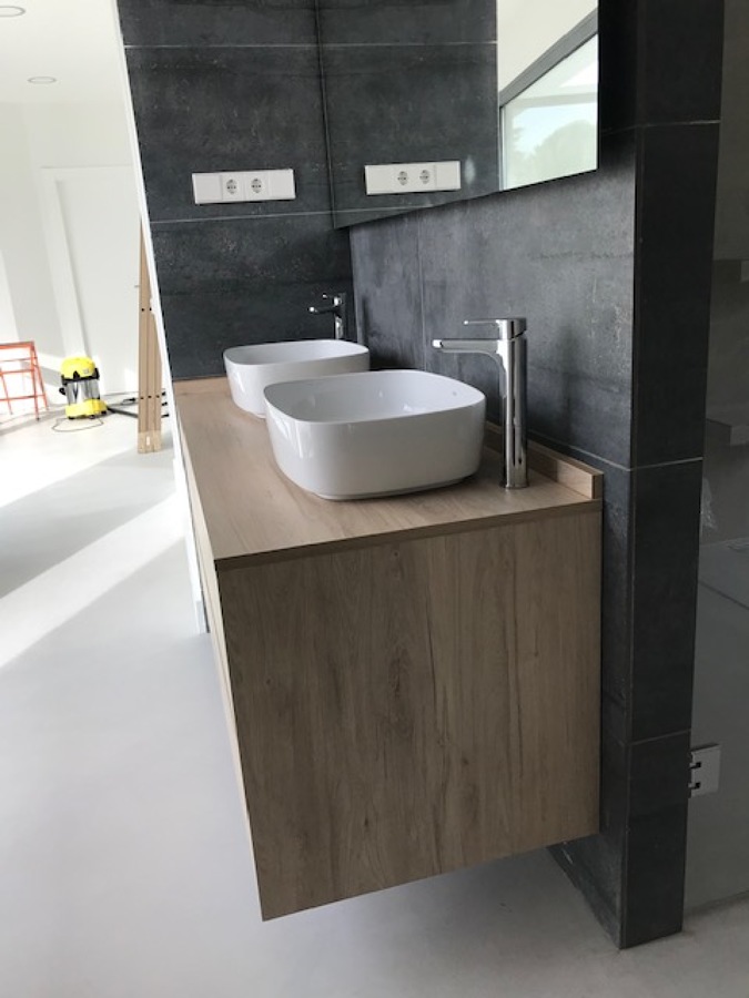 Mueble baño con dos lavabos
