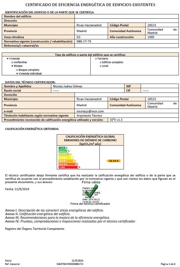 Certificado de Vivienda