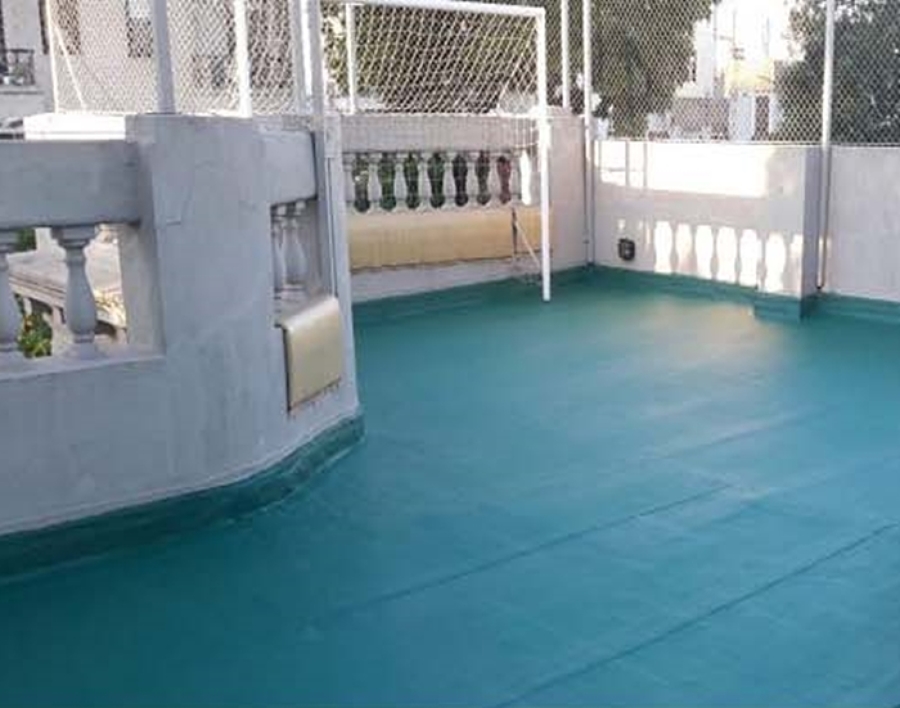 Suelos con pintura de caucho e impermeabilización
