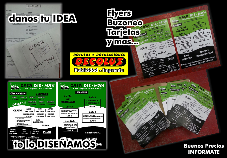 IMPRENTA publicidad buzoneo tarjetas