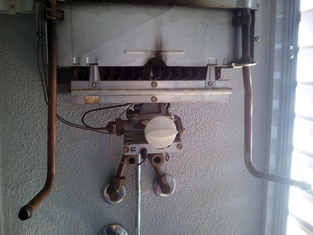 incendio de un termo de gas