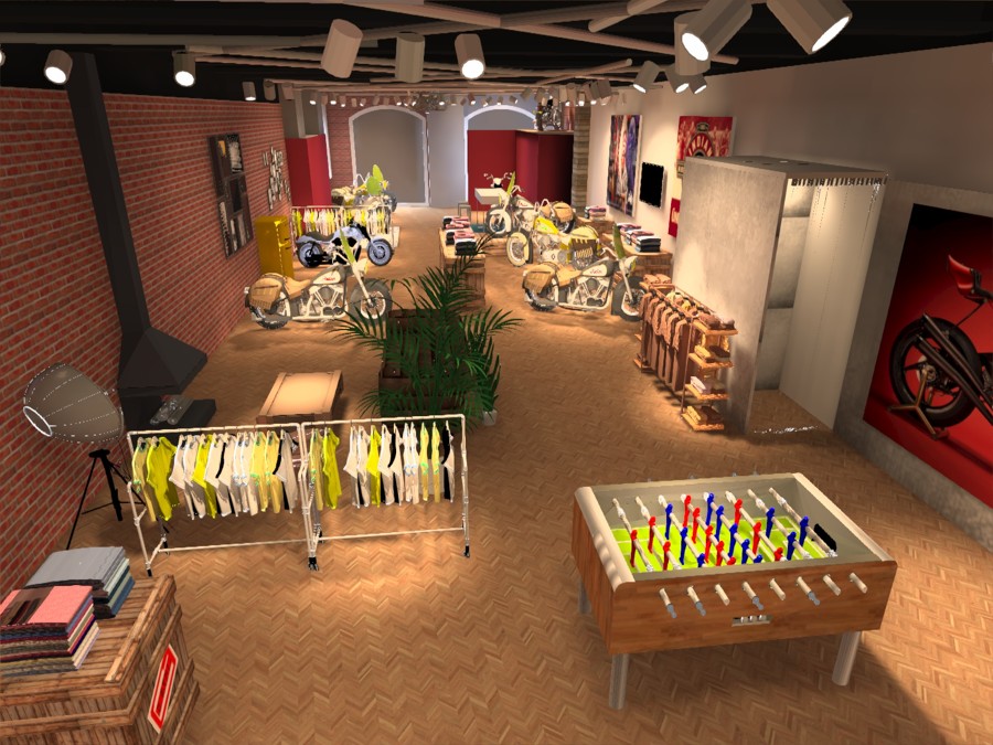 Diseño iluminación Indian Motors Barcelona