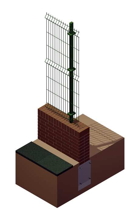 Infografía de detalle de sección-tipo de vallado de parcela