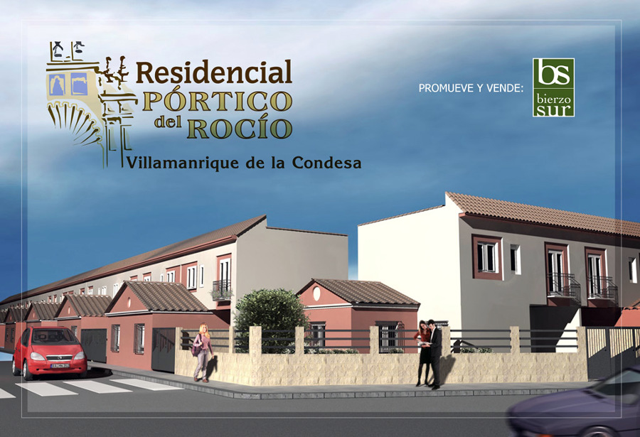 Infografia del exterior de viviendas en Villamanrrique de la condesa, Sevilla