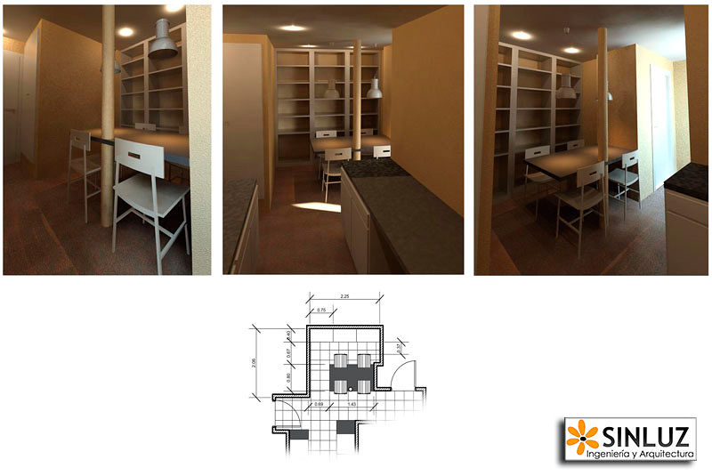 Infografía interior. Reforma office