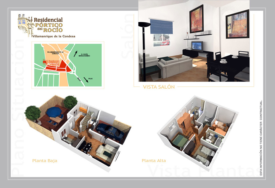 infografias del interior de viviendas en Villamanrrique de la condesa, Sevilla