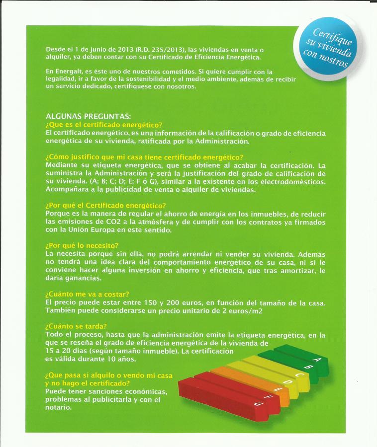 Certificaciones eficiciencia energética CEE. Información general.