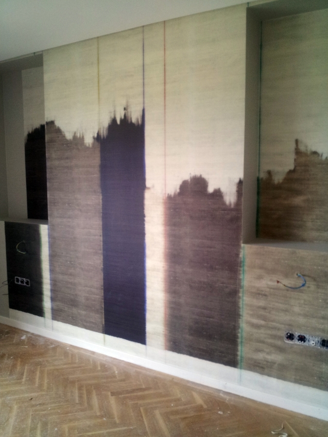 Instalación de Fotomural en fondo de Dormitorio