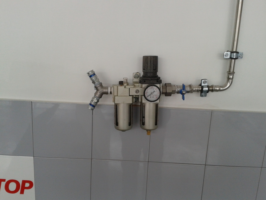 Instalación industrial de aire comprimido en acero inox