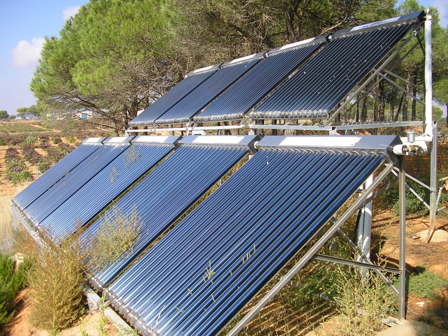 Instalación solar con tubos de vacio