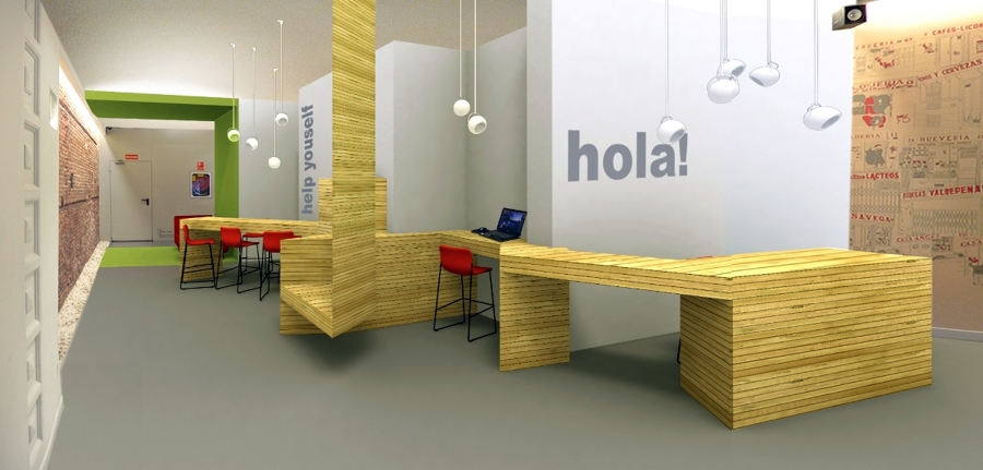 interior de área de recepción de hotel