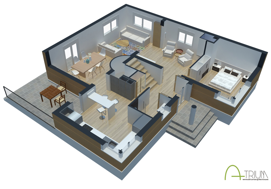 Casa N&A - Imagen Virtual Axonometría
