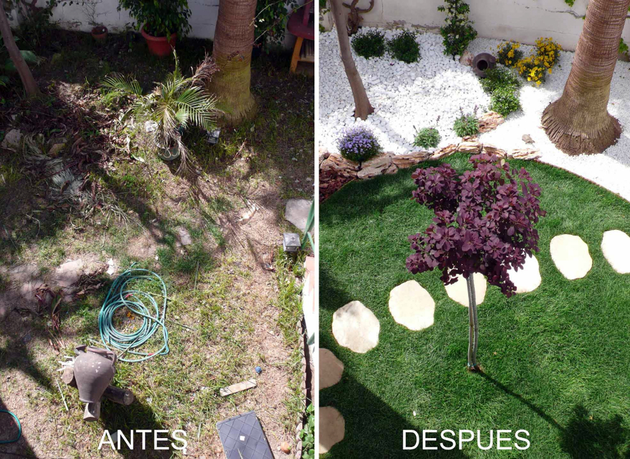 Jardín antes y después