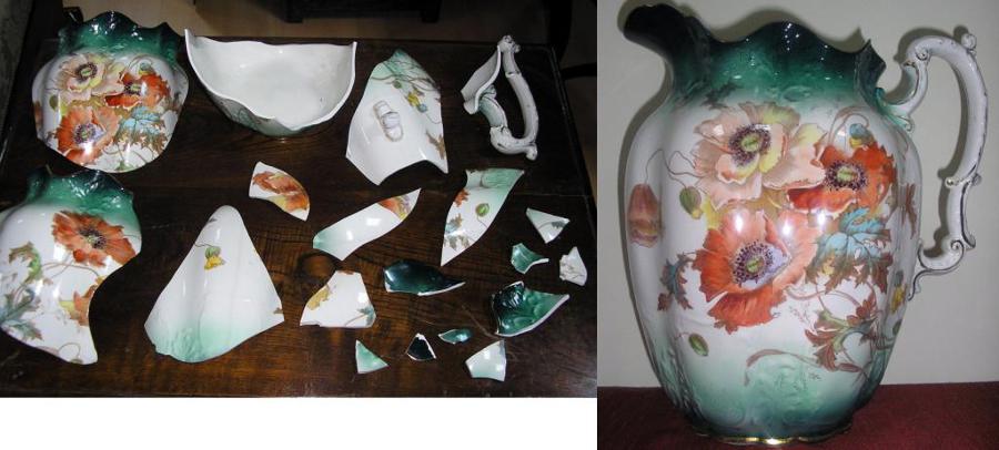 Jarra de porcelana antigua.