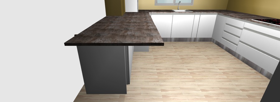 Detalle de cocina con península