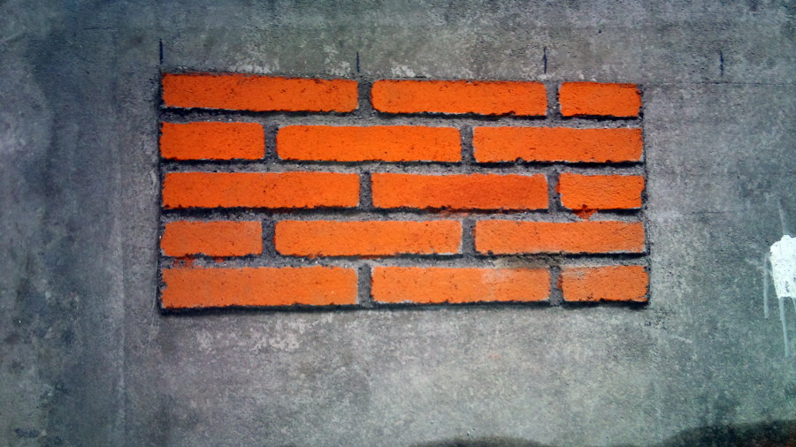 ladrillo a nivel en monocapa sin resalte