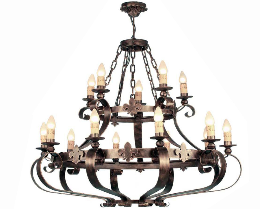 Lampara en forja de 15 Luces