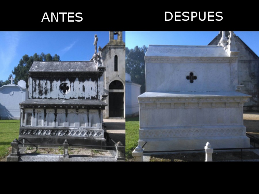 Limpieza de panteon de marmol