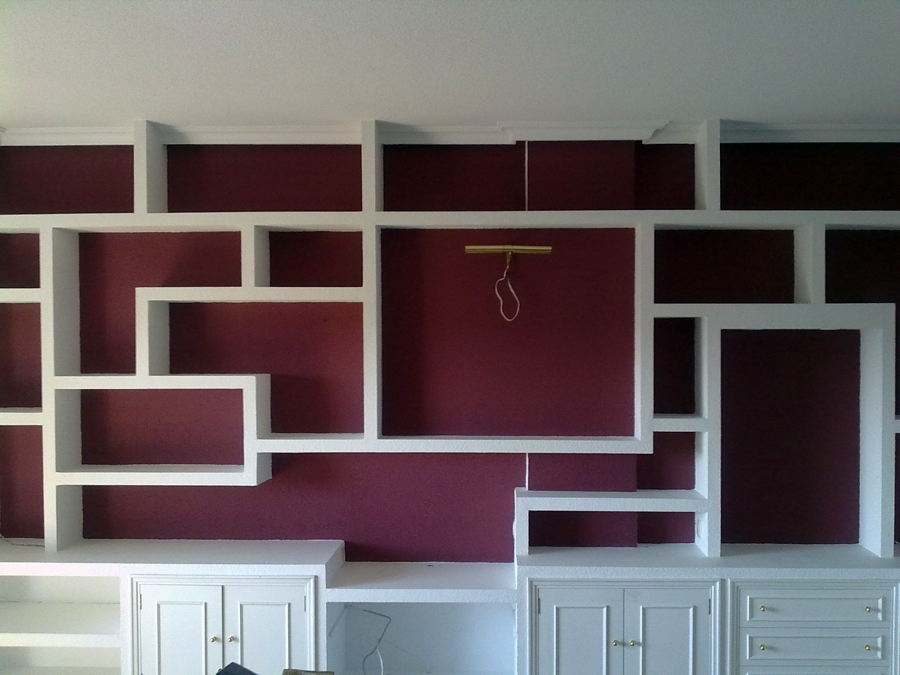 Libreria de pladur en dos tonos de color