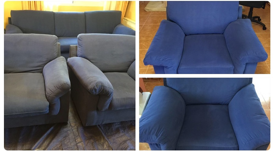 Sofa microfibra azul 