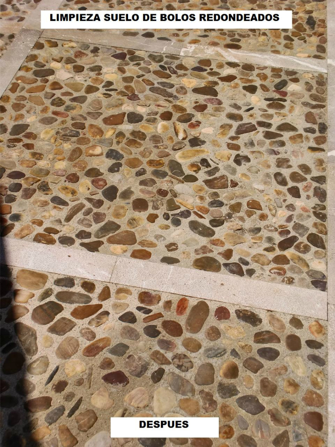 LIMPIEZA DE SUELO DE BOLOS REDONDEADOS