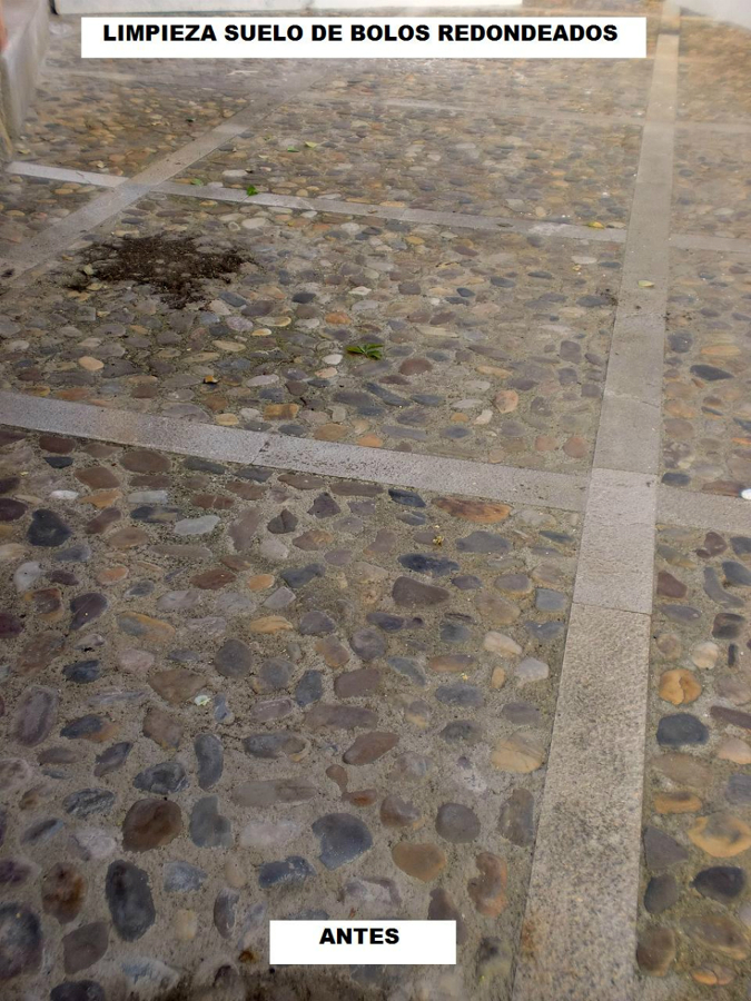 LIMPIEZA DE SUELO EXTERIOR DE BOLOS REDONDEADOS