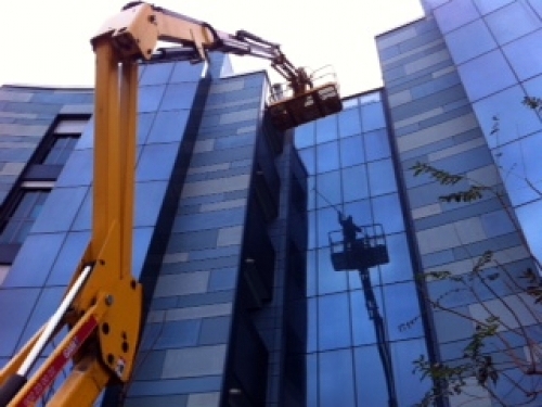 limpieza muro cortina