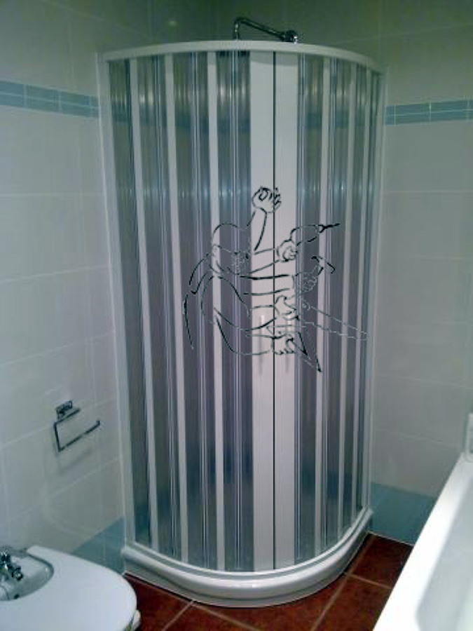 mampara ducha  pvc acordeon