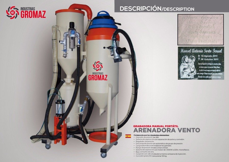 Grabadora manual portátil. Arenadora  Vento