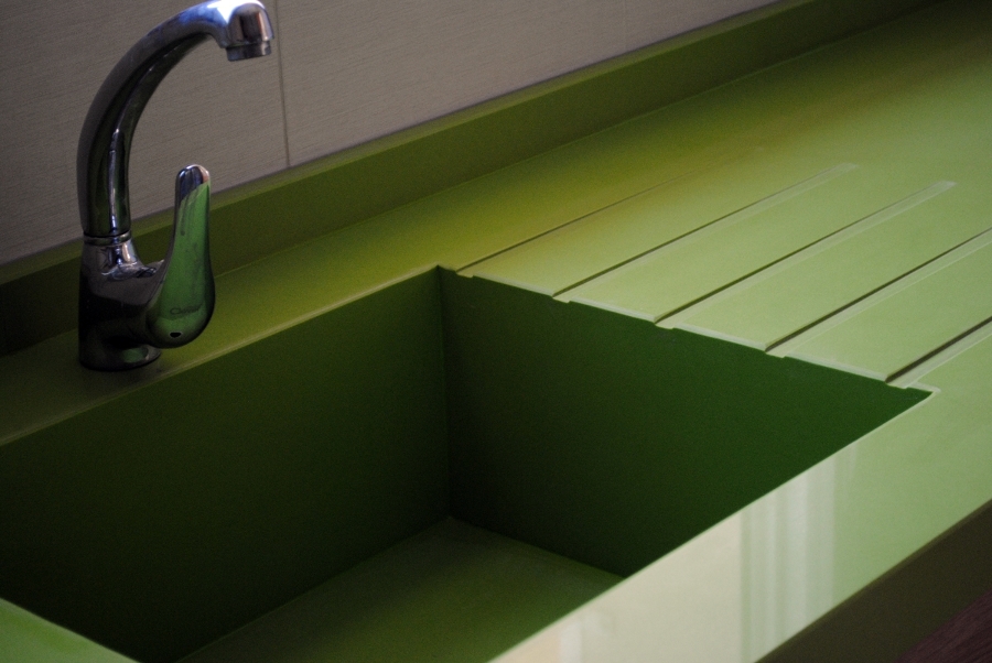 marmoles villena fregadero integrado silestone verde fun