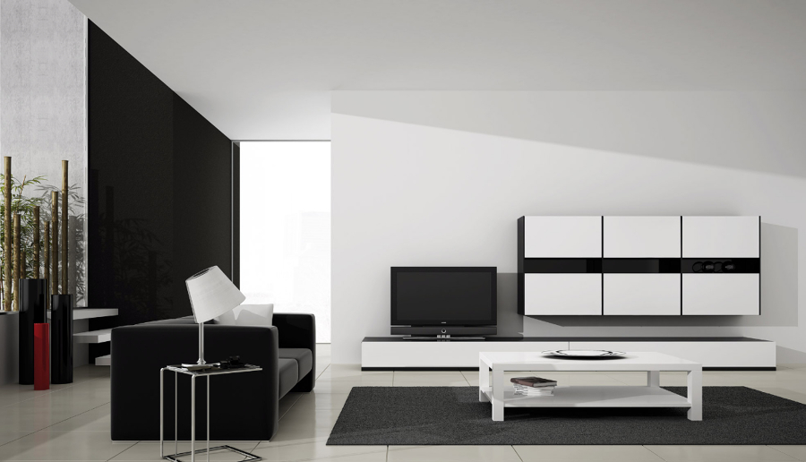 Menjador minimalista Area lacat blanc mate i negre mate