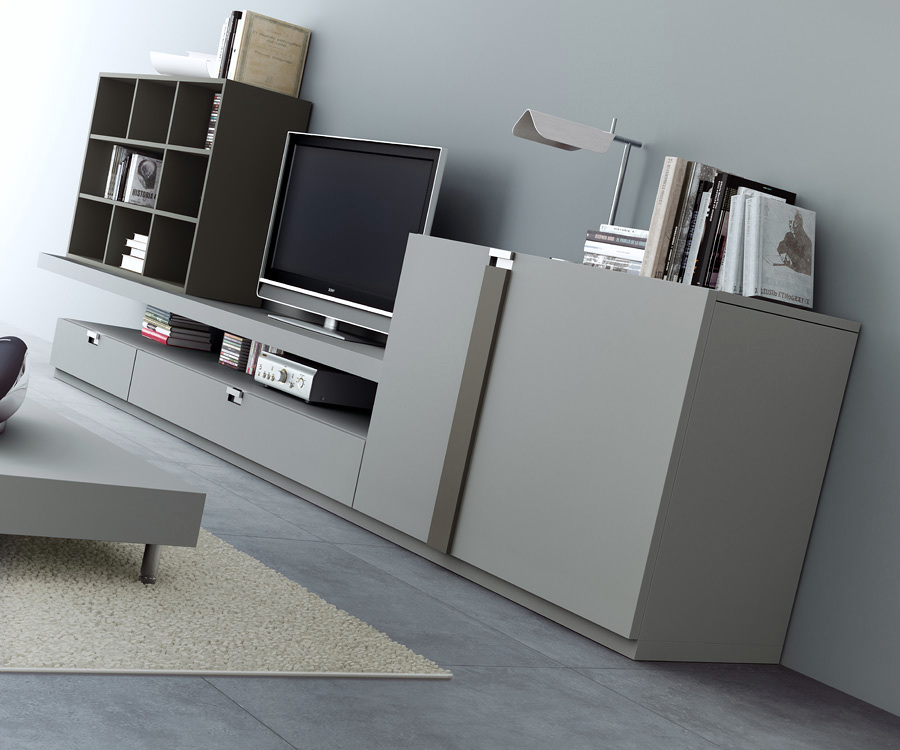 Menjador TK.2 lacada gris mate tirador cromat