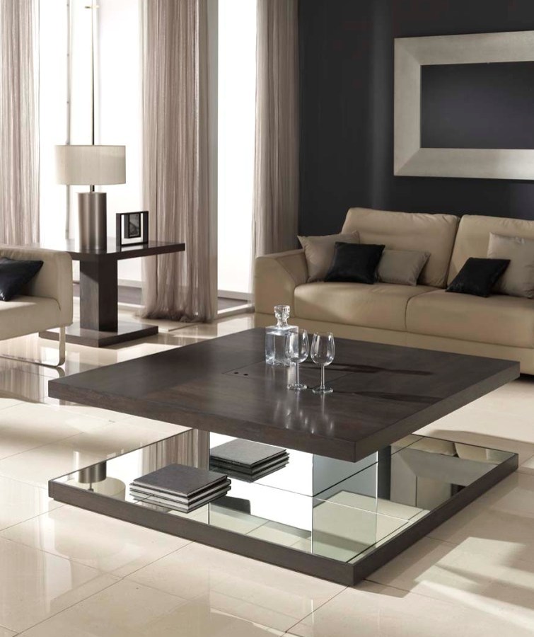 Mesa de Centro Espejo-Bar y Nogal Español 