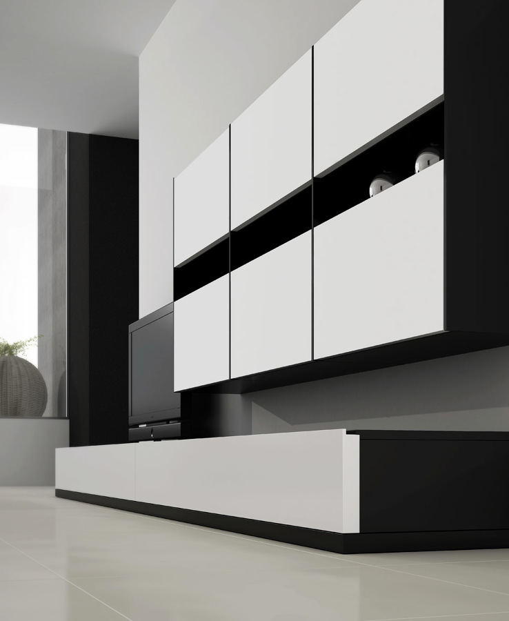 Mòduls penjats Area lacat blanc mate/negre mate