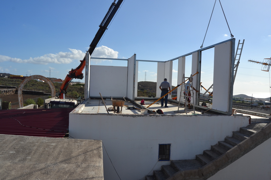 montaje de segunda planta casa unifamiliar de 160m2