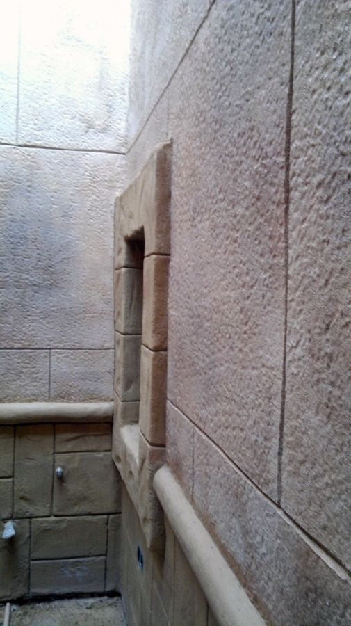 mortero impreso en patio