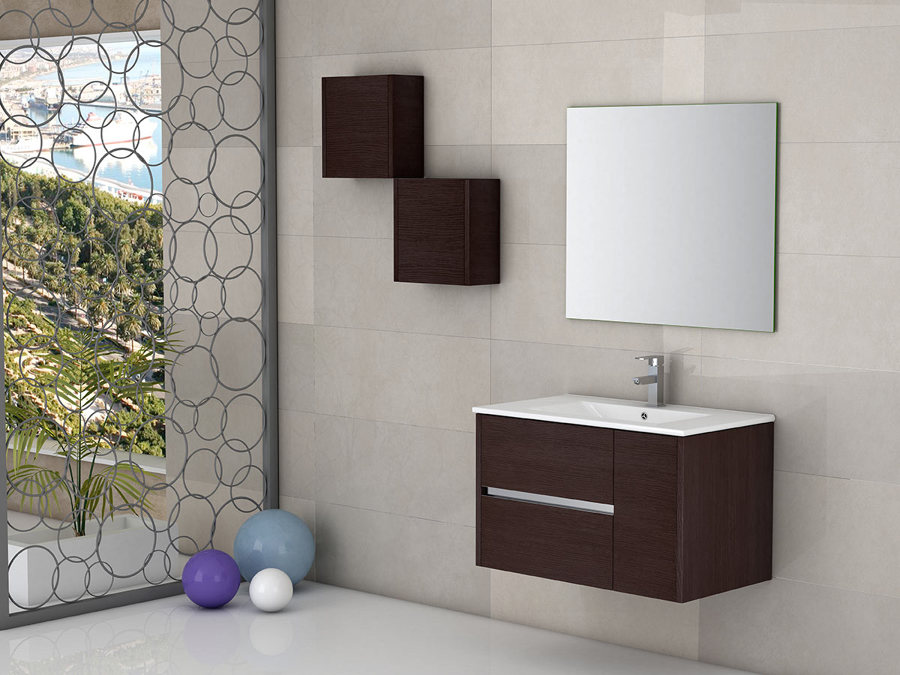 Mueble de baño color ascuro