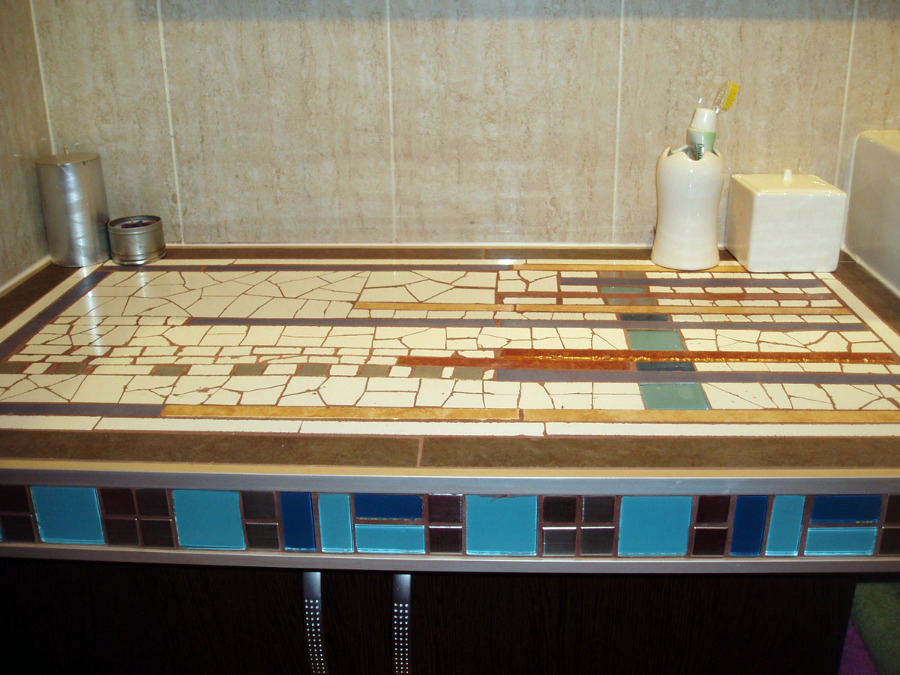 mueble de obra en baño