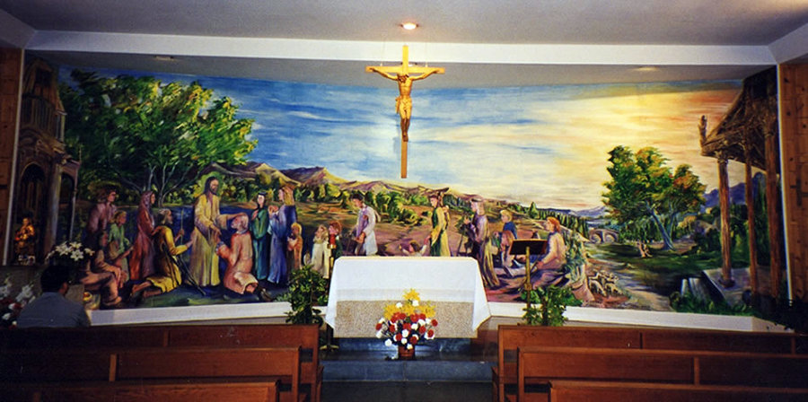 Mural de gran formato Capilla Hospital Virgen de la Arrixaca.