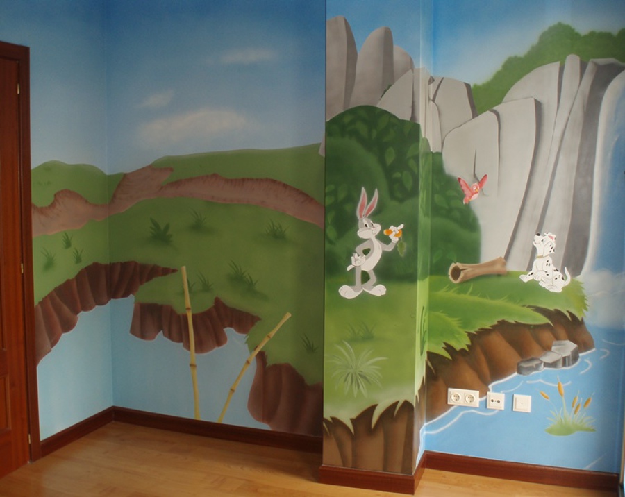 Mural pintura echo a mano