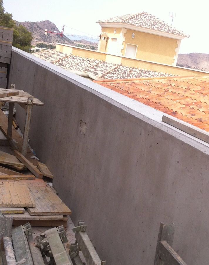 Acabado muro terminación vista liso