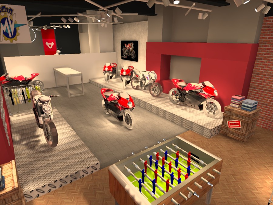 Diseño iluminacion MV Agusta Barcelona